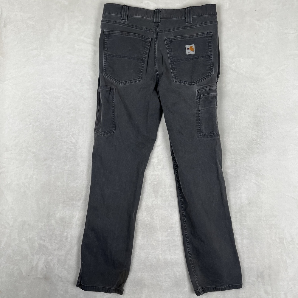 Carhartt FR Carpenter Pants Mens 32x32 Gray Relaxed Fit Stretch Thrashed